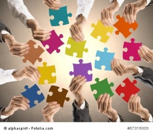 Teamwork and integration concept